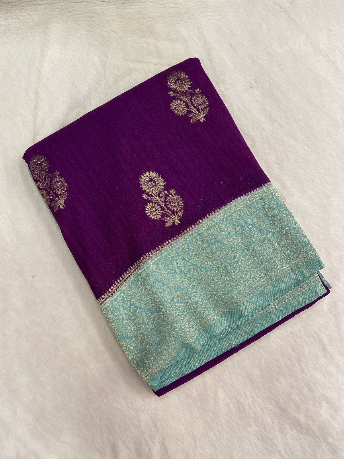 Premium antique zari Soft Georgette Saree