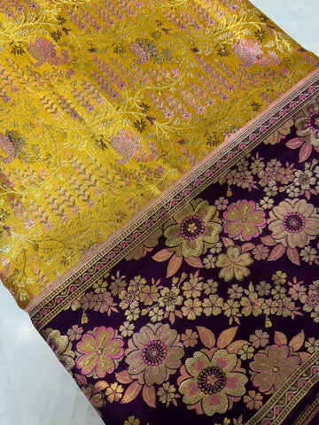 Pure 1G Zari handloom silk mark certified- ‘The Golden Majesty Kanjeevaram’