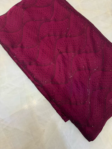 Pure Chinnon saree with stonework