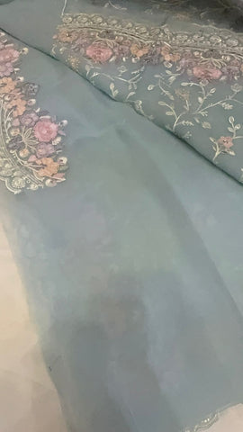 Pure soft organza saree with premium work