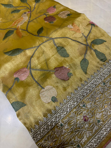 Pure tissue organza saree