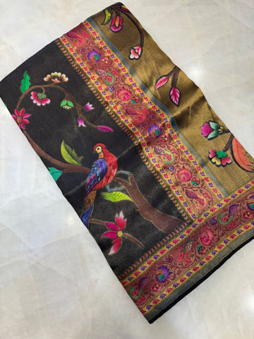 Premium Banarasi handprint tissue saree