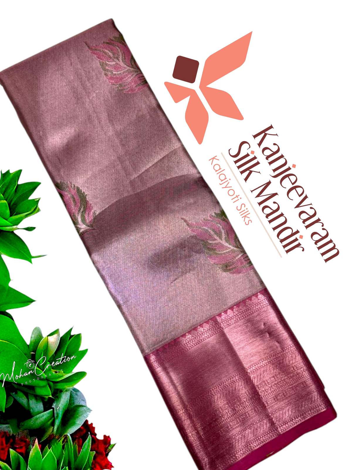 Pure Kanjeevaram silk saree with meenakari weaves - Silk mark certified