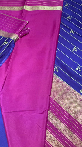 Pure crepe mysore silk saree silk mark certified 120 GSM