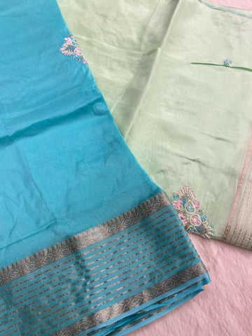 Premium dual tone organza saree