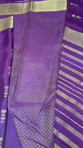 Pure crepe mysore silk saree silk mark certified 120 GSM