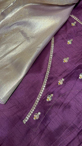 Designer Pure mix tissue silk saree