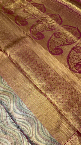 Pure Meenakari zari handloom Kanjeevaram silk mark certified saree