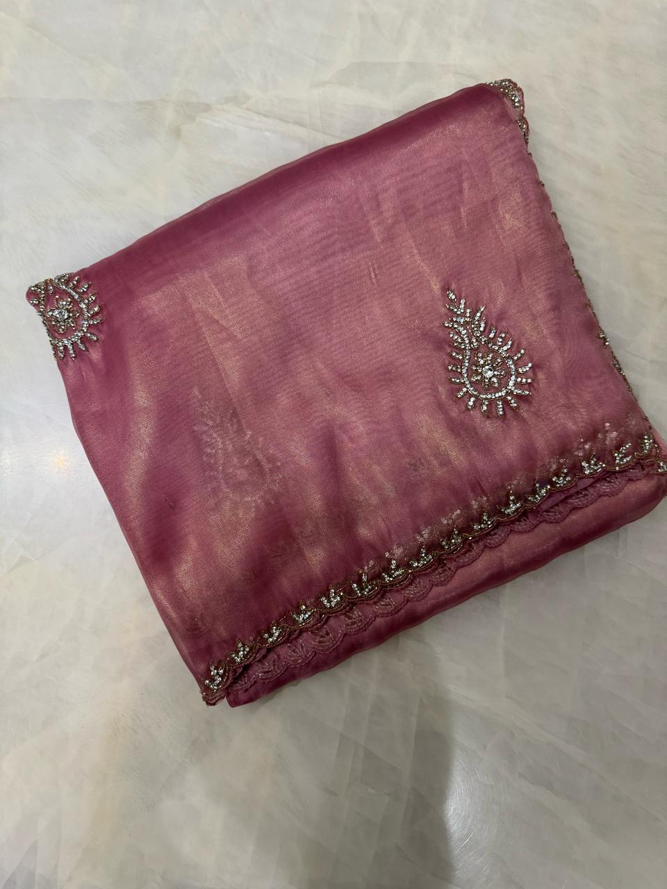 Pure tissue organza saree