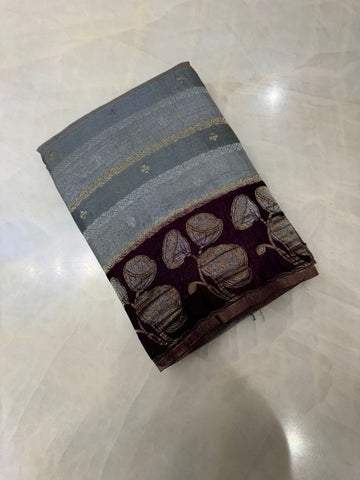 Premium wrinkle crepe silk saree