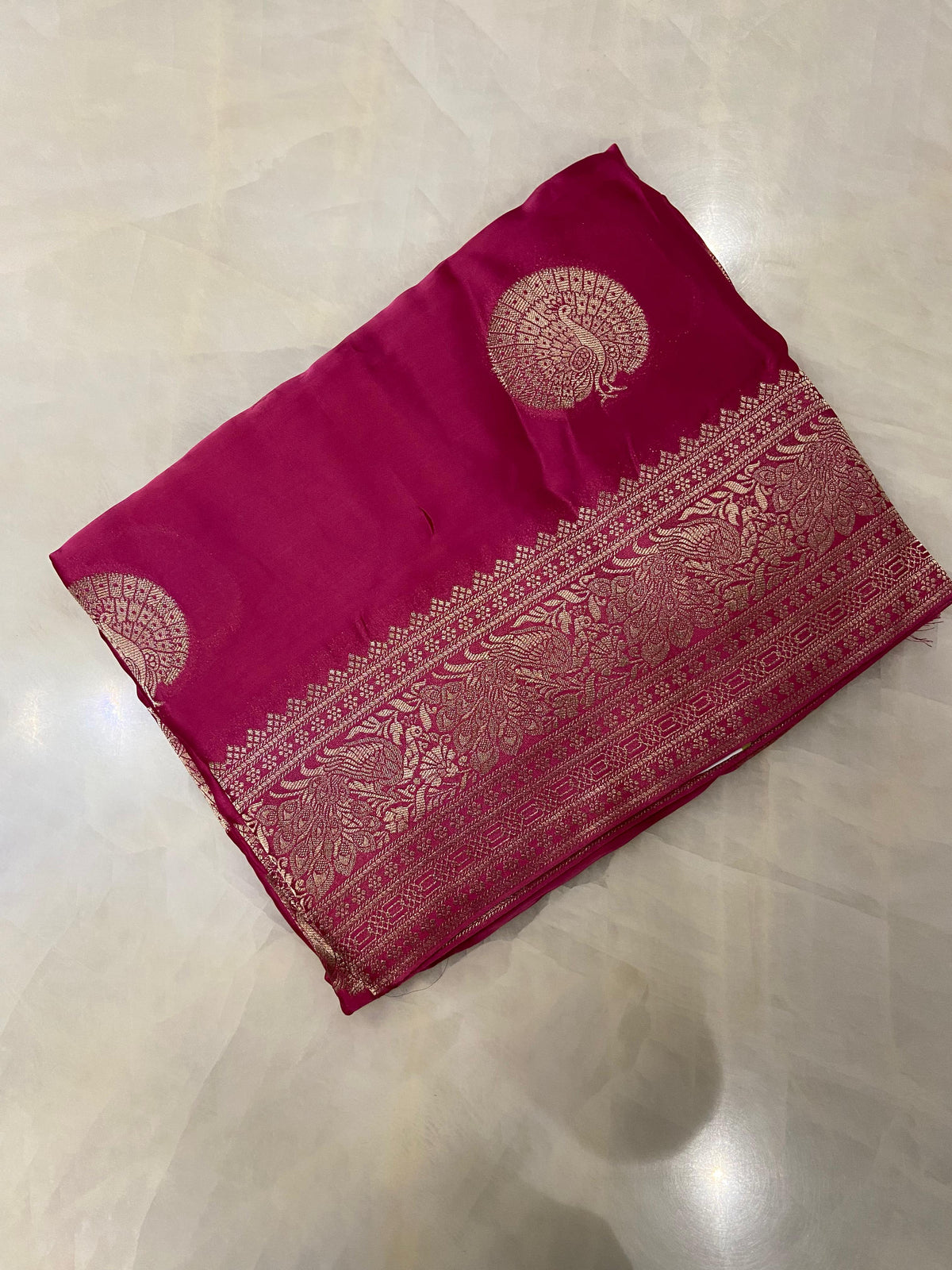Pure crepe satin silk saree