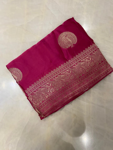 Pure crepe satin silk saree