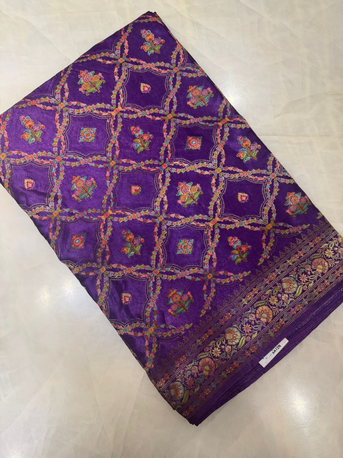 Premium Banarasi crepe satin silk saree