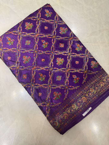 Premium Banarasi crepe satin silk saree