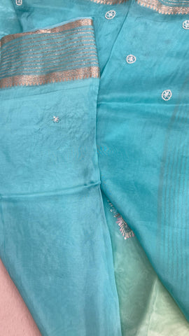 Premium dual tone organza saree