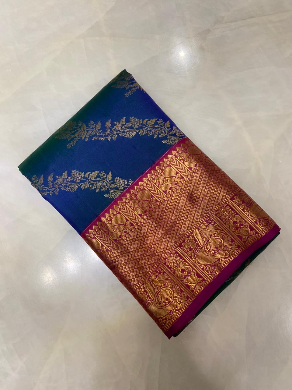 Pure zari handloom Kanjeevaram silk mark certified saree