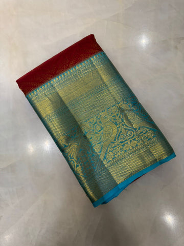 Pure 1G zari handloom Kanjeevaram silk mark certified saree