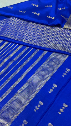 Pure crepe mysore silk saree silk mark certified 120 GSM