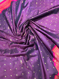 Premium quality semi Paithani silk saree -  Chocolate brown with reddish pink border