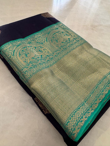 Half mix Kanjeevaram silk saree