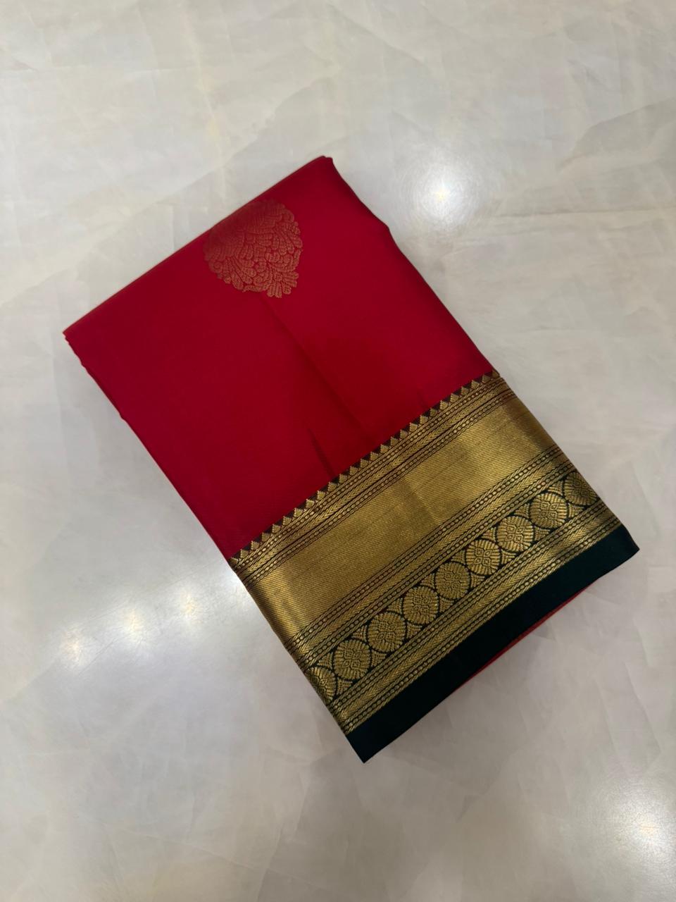 Pure zari handloom Kanjeevaram silk mark certified saree