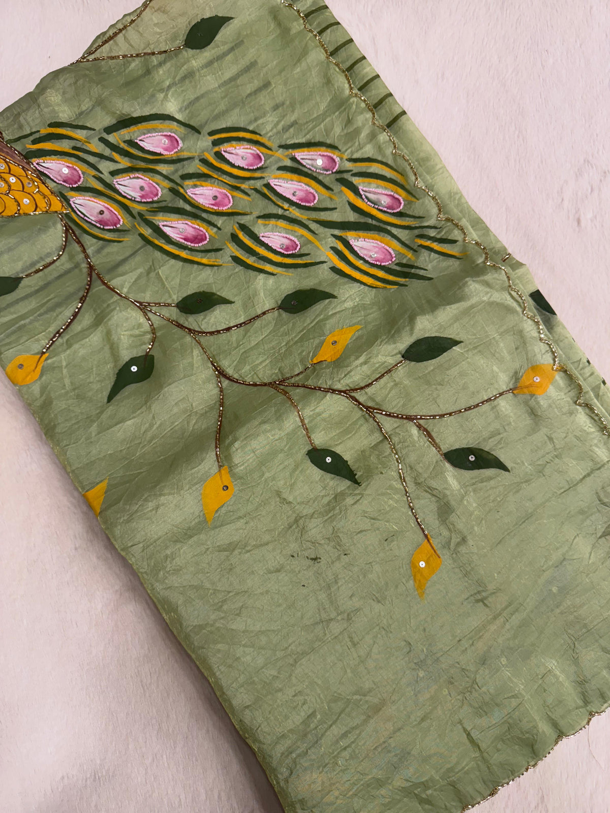 Premium crush organza saree
