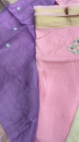 Premium dual tone organza saree