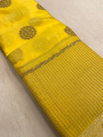 Premium wrinkle crepe silk saree