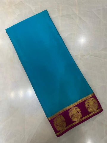 Pure crepe mysore silk saree 100 GSM silk mark certified