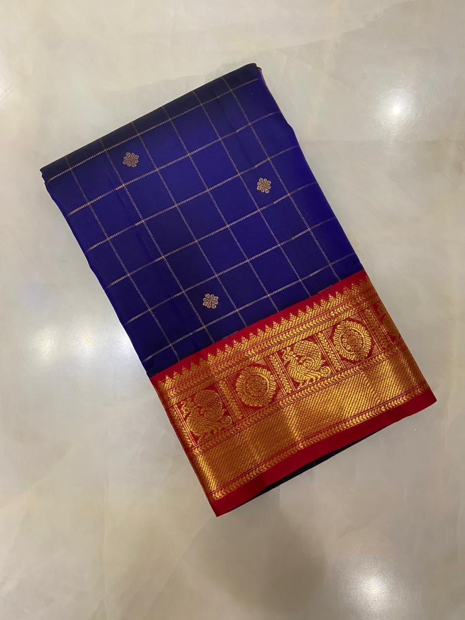 Pure Zari handloom Kanjeevaram silk mark certified saree