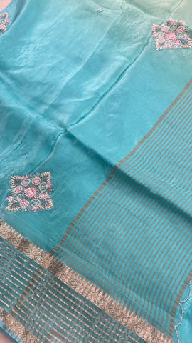 Premium dual tone organza saree
