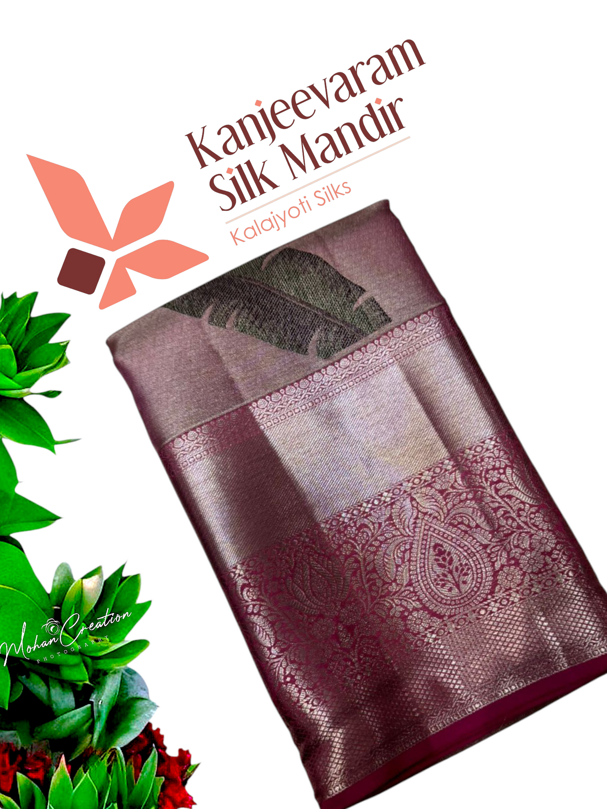 Pure Zari handloom meenakari Kanjeevaram silk mark certified saree