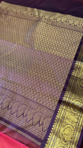 Pure Zari handloom Kanjeevaram silk mark certified saree