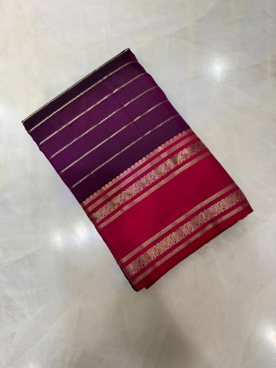 Pure handloom Kanjeevaram silk mark certified saree