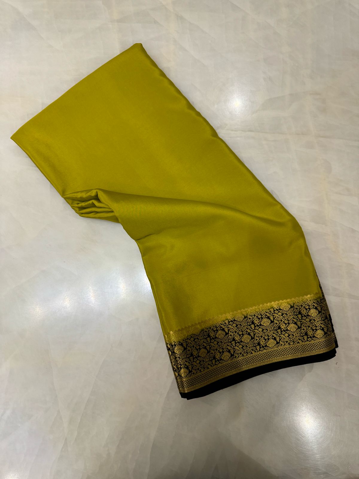 Pure crepe mysore silk saree silk mark certified 120 GSM