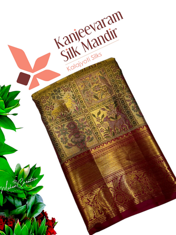 Pure meenakari Kanjeevaram silk mark certified saree