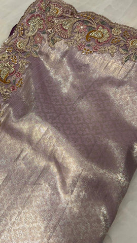 Designer Pure mix tissue silk saree