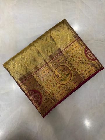 ‘The Kanakavalli’ Kanjeevaram - Pure 2G zari handloom Kanjeevaram silk mark certified saree