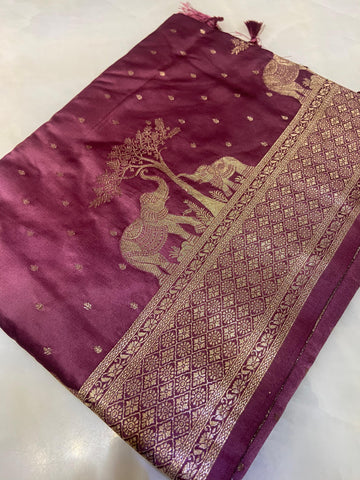 Premium crepe satin silk saree
