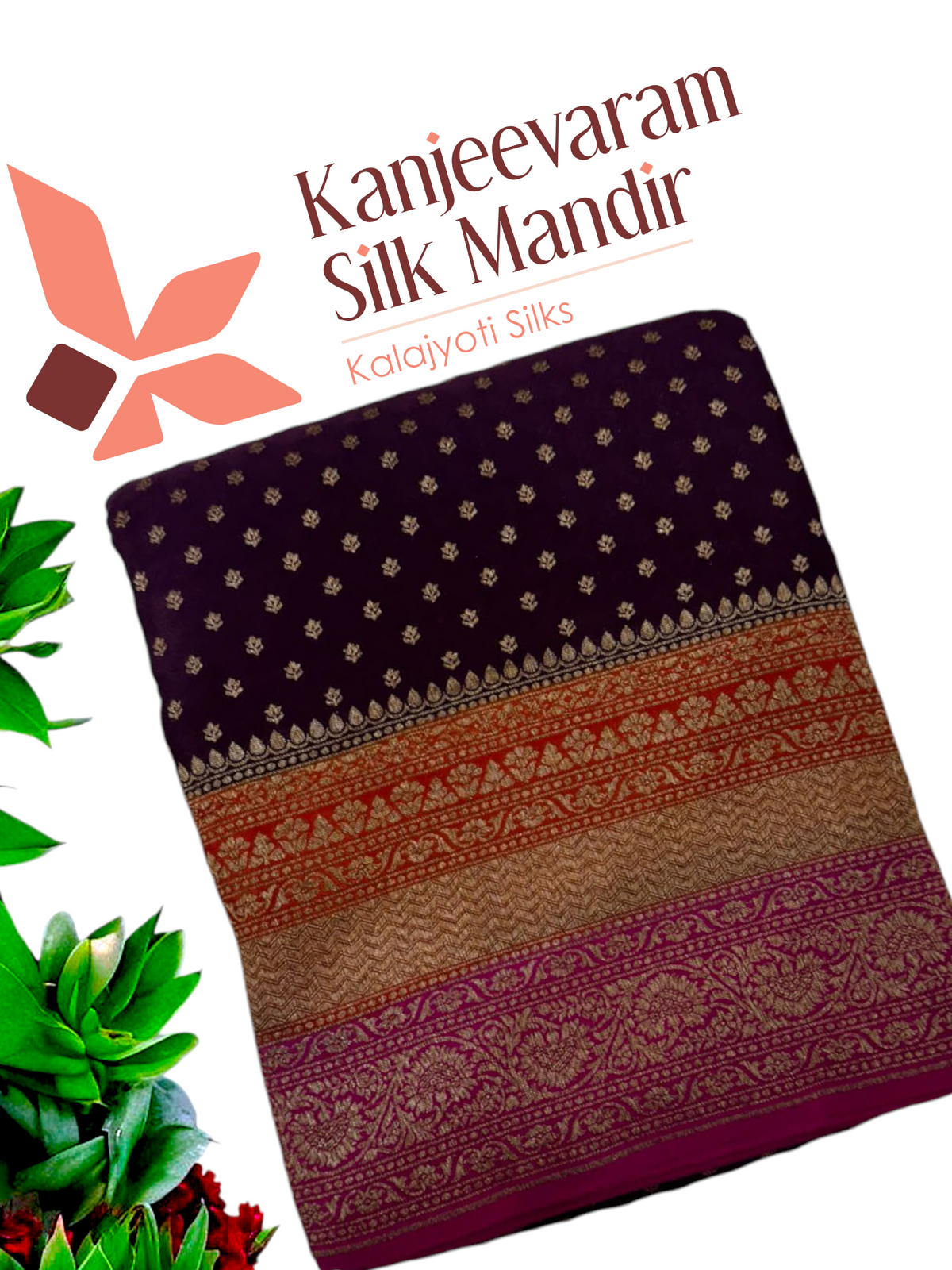 Pure Silk Mark Certified Banarasi Georgette 3D Design