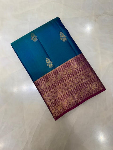 Pure handloom Kanjeevaram silk mark certified saree