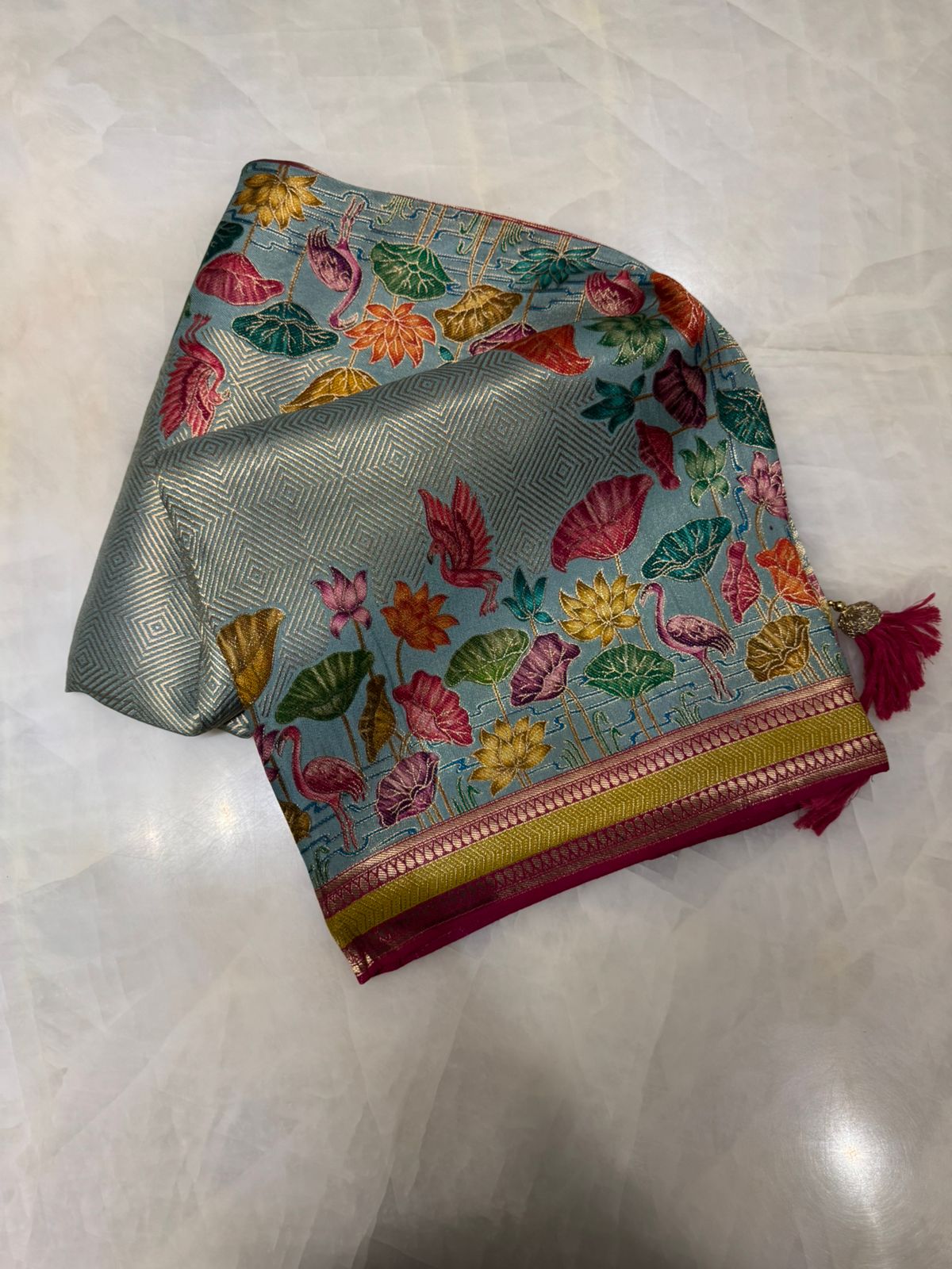 Pure Banarasi crepe silk saree💙