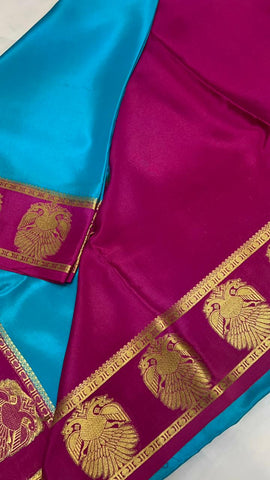 Pure crepe mysore silk saree 100 GSM silk mark certified