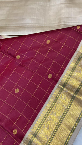 Pure Zari handloom Kanjeevaram silk mark certified saree