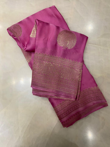 Pure crepe satin silk saree