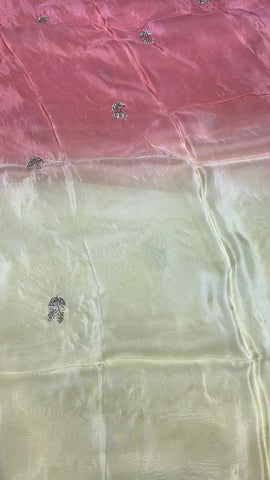 Premium dual tone organza saree