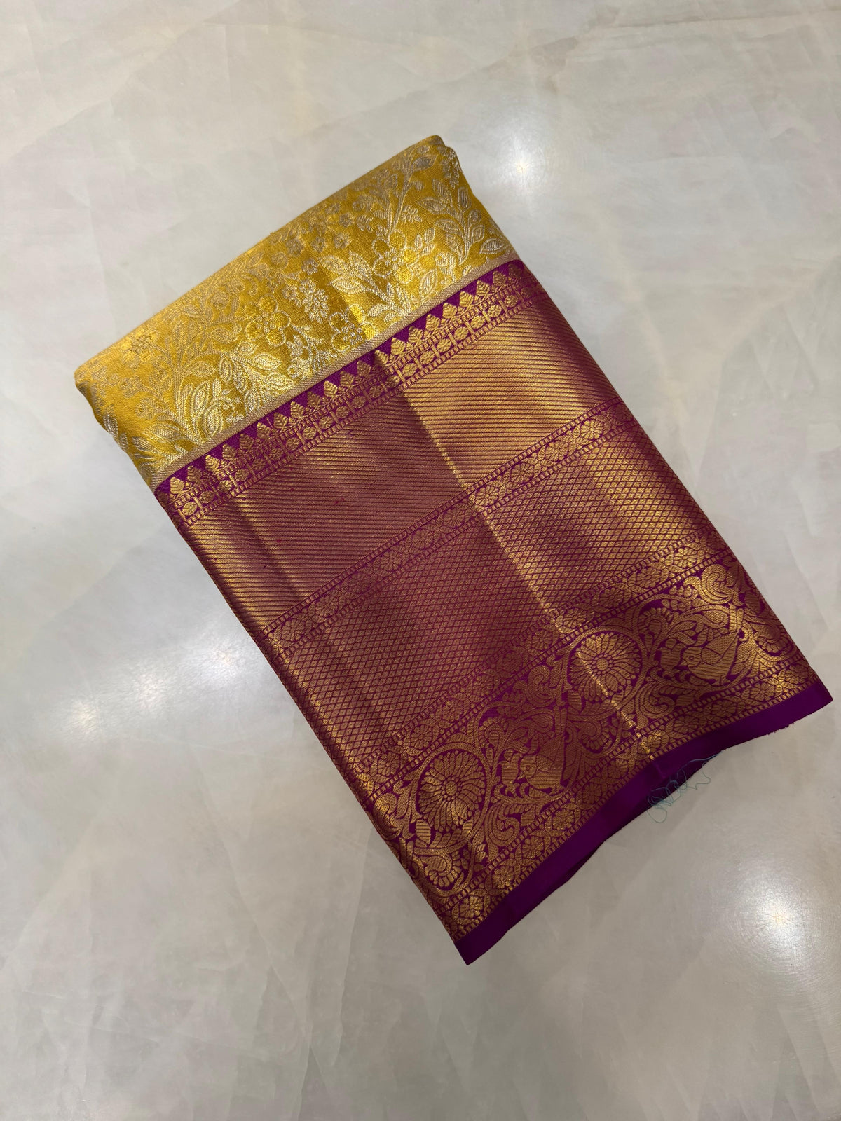 Pure handloom Kanjeevaram silk mark certified saree