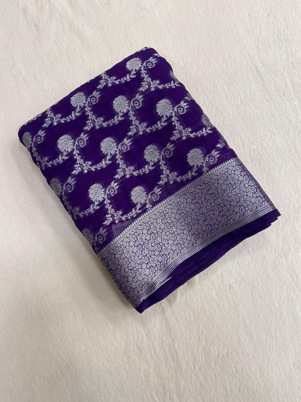 Premium chiffon georgette saree💜