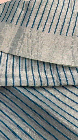 Premium crush organza saree (Bluish Green)