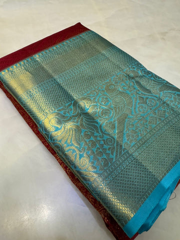 Pure 1G zari handloom Kanjeevaram silk mark certified saree